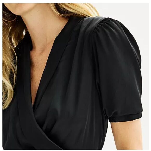 Women's Nine West Ruffled Wrap Midi Dress - Picture 4 of 6